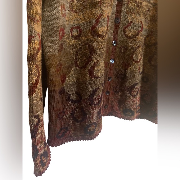 Peruvian Connection Sweater Multicolor Alpaca Cardigan XL - Picture 8 of 11